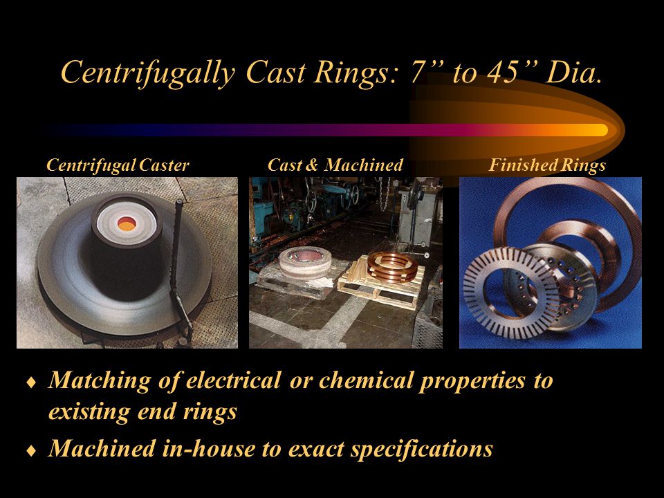 Centrifugally Cast Rings: 7 to 45 Dia.