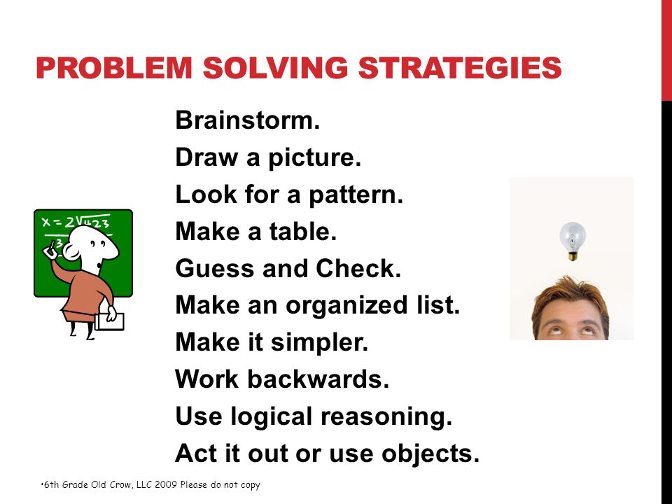 list of math problem solving strategies
