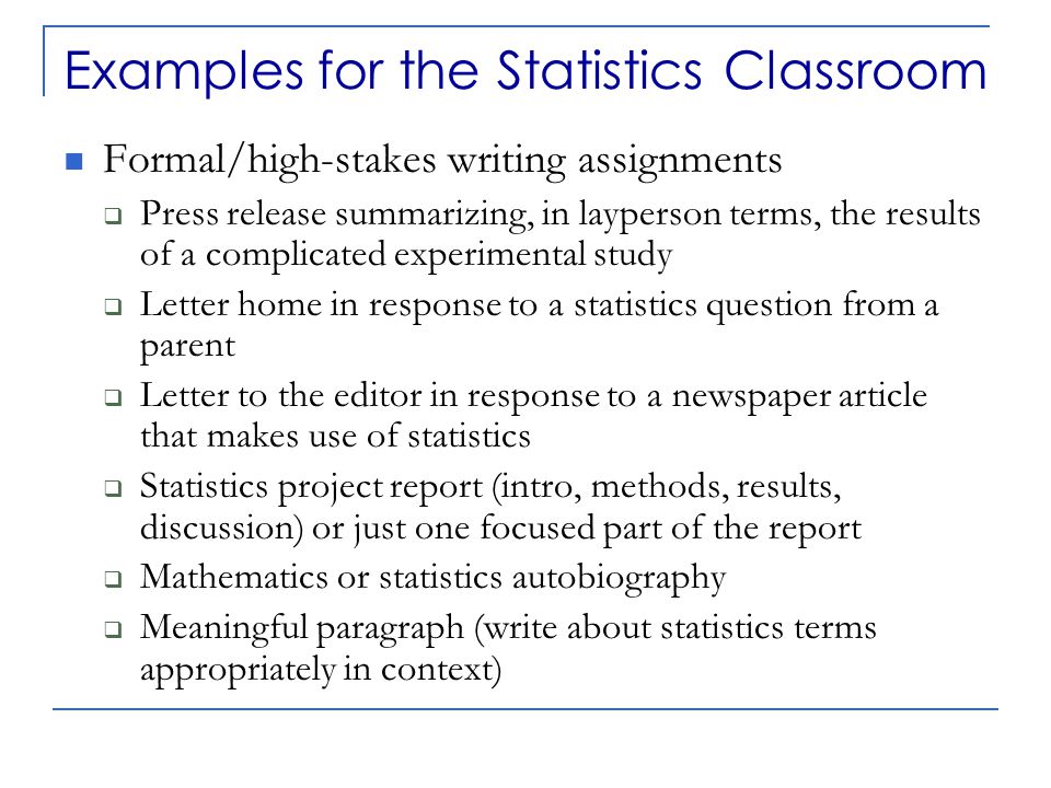 Statistics Assignment Examples