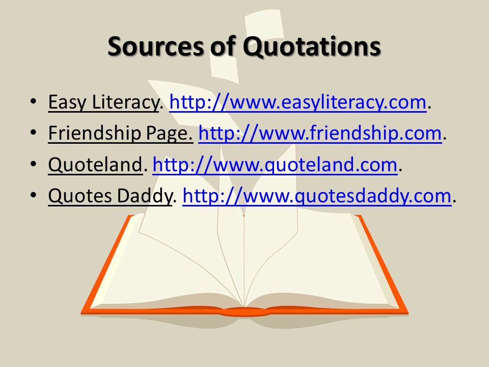 Sources of Quotations Easy Literacy.