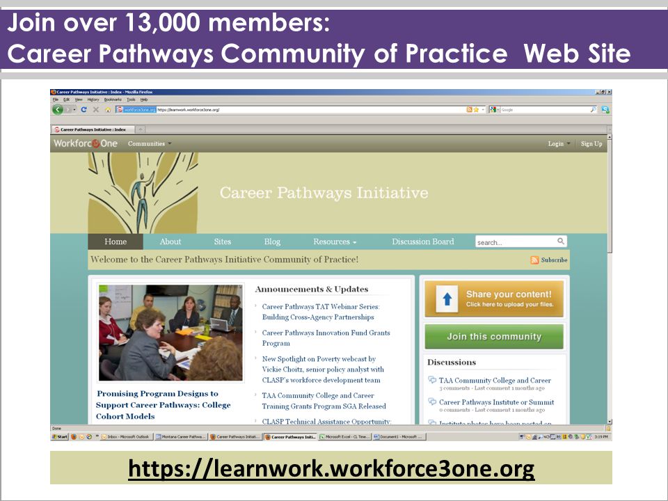 Join over 13,000 members: Career Pathways Community of Practice Web Site