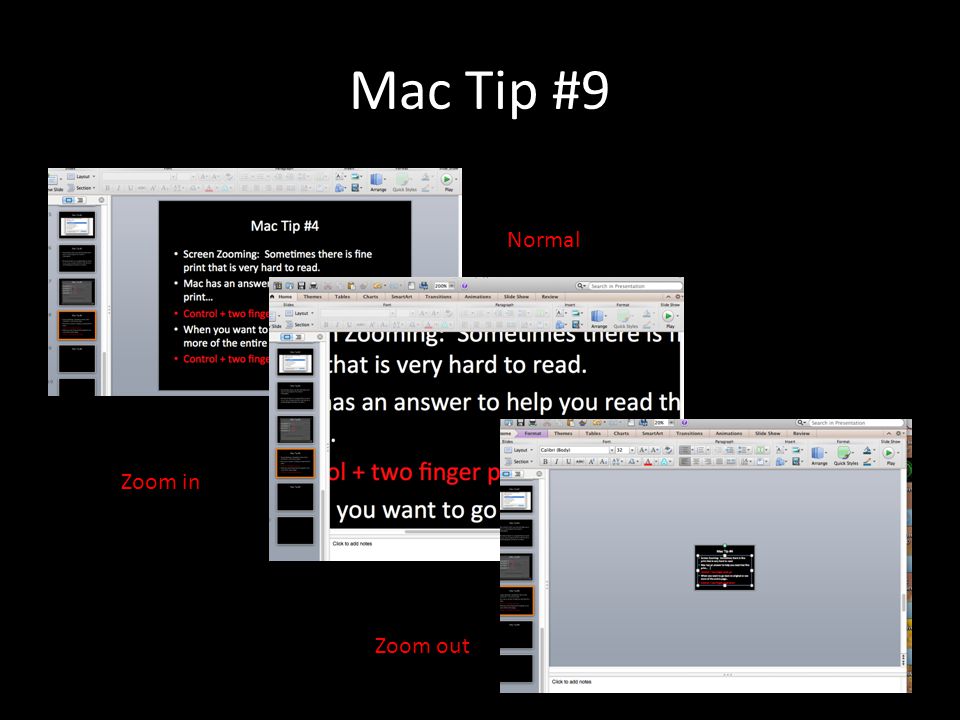Mac Tip #9 Normal Zoom in Zoom out