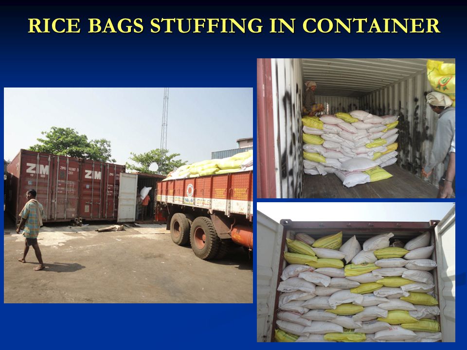 RICE BAGS STUFFING IN CONTAINER