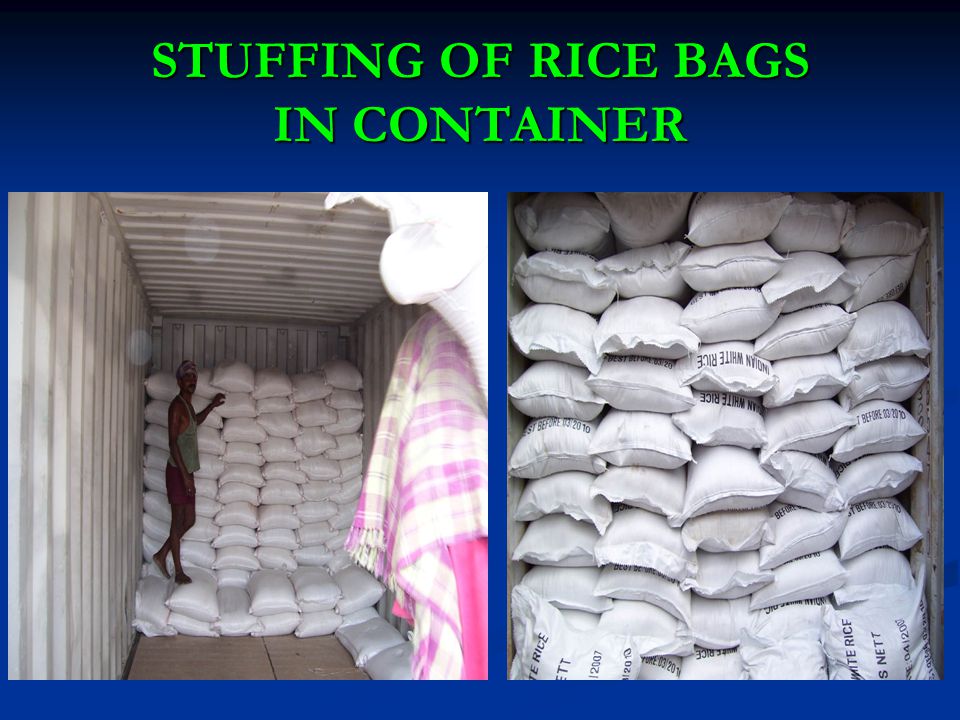 STUFFING OF RICE BAGS IN CONTAINER