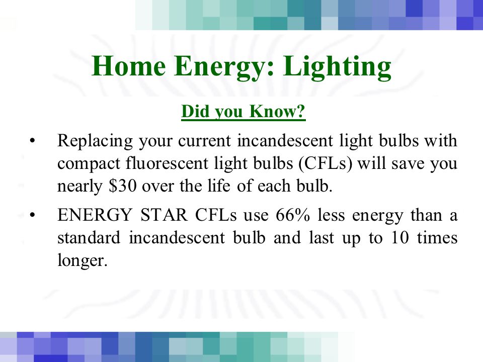 Home Energy: Lighting Did you Know.