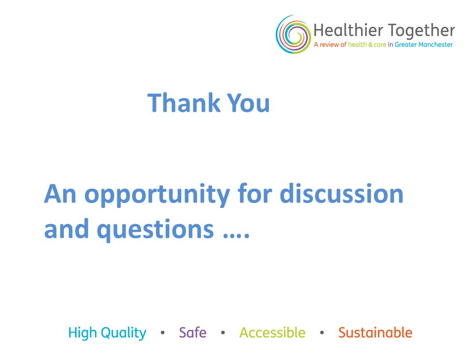 An opportunity for discussion and questions …. Thank You