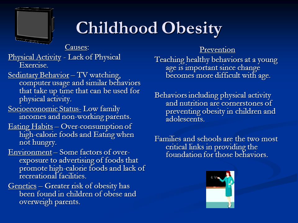 Childhood Obesity Causes: Physical Activity - Lack of Physical Exercise.