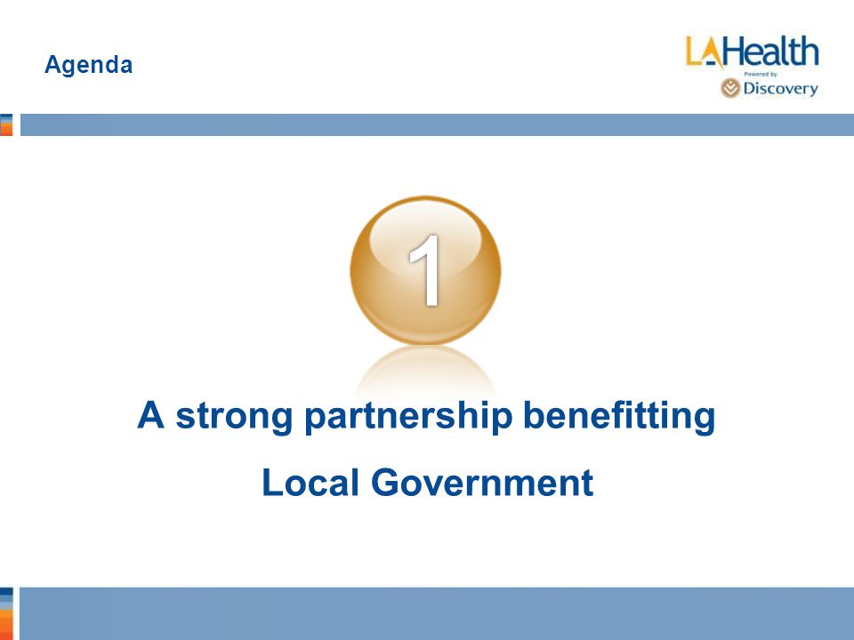 Agenda A strong partnership benefitting Local Government