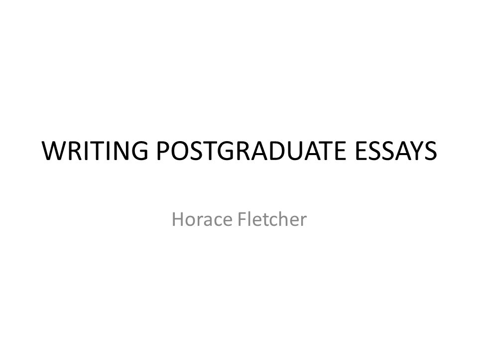 Postgraduate essay sample