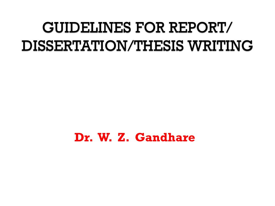Thesis presentation slides guidelines