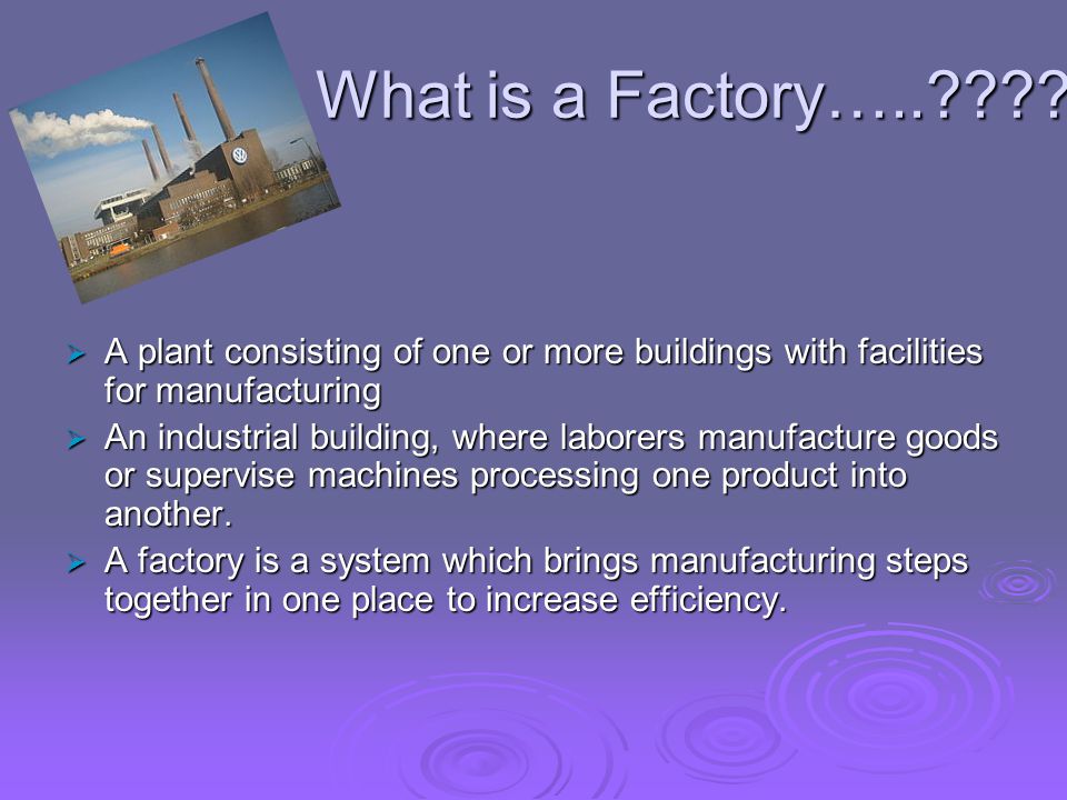 What is a Factory….. .
