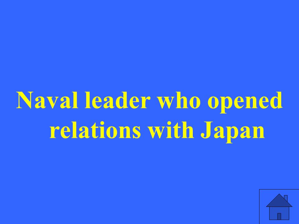 Naval leader who opened relations with Japan
