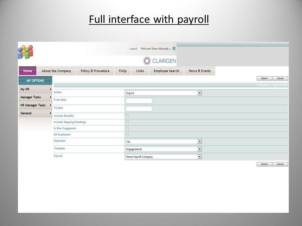 Full interface with payroll
