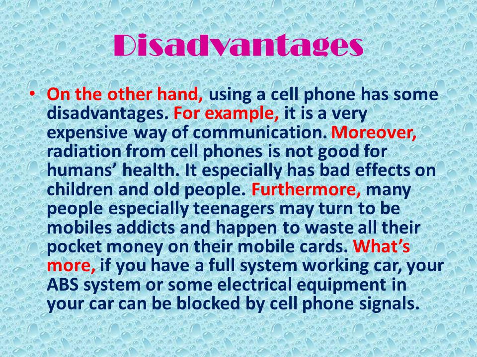 Disadvantages of cell phones for students essay