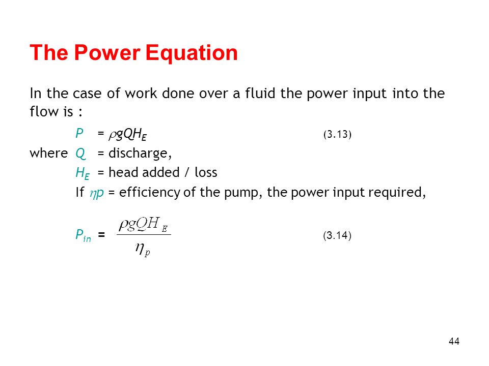 Fluid Power Equation Talkchannels Me Fluid Mechanics Chapter 3 Dynamics Kinematics Dr