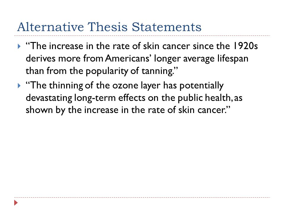 Thesis statement on skin cancer