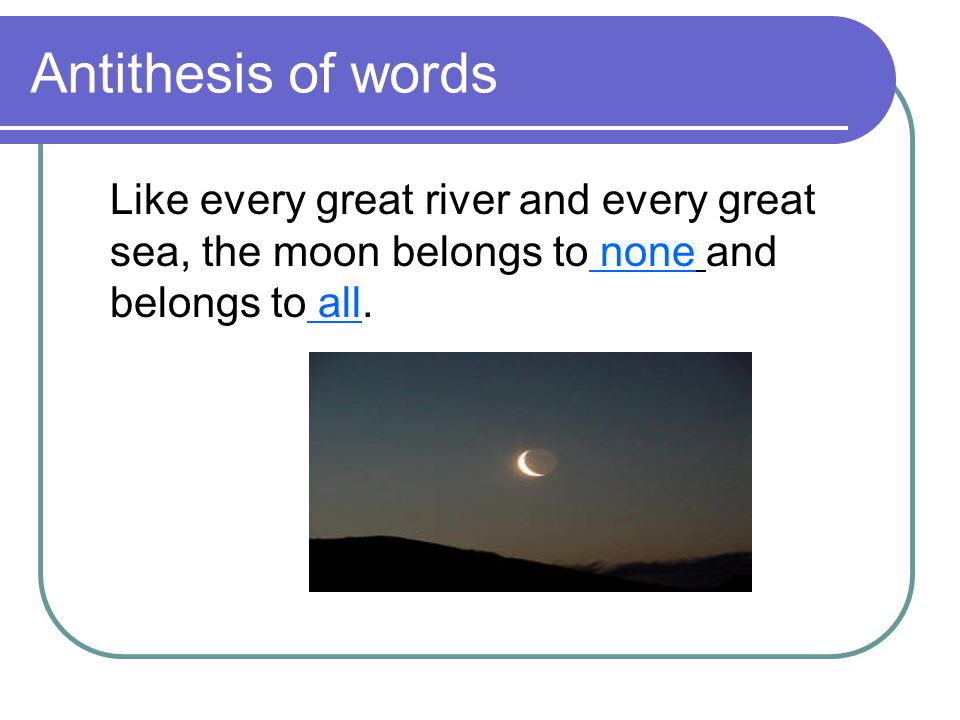 antithesis is used for Best answer: antithesis is greek word and is composed by the words anti = against and the word thesis = position/opinionso antithesis means an opposite view of. antithesis is used for Best answer: antithesis is greek word and is composed by the words anti = against and the word thesis = position/opinionso antithesis means an opposite view of.