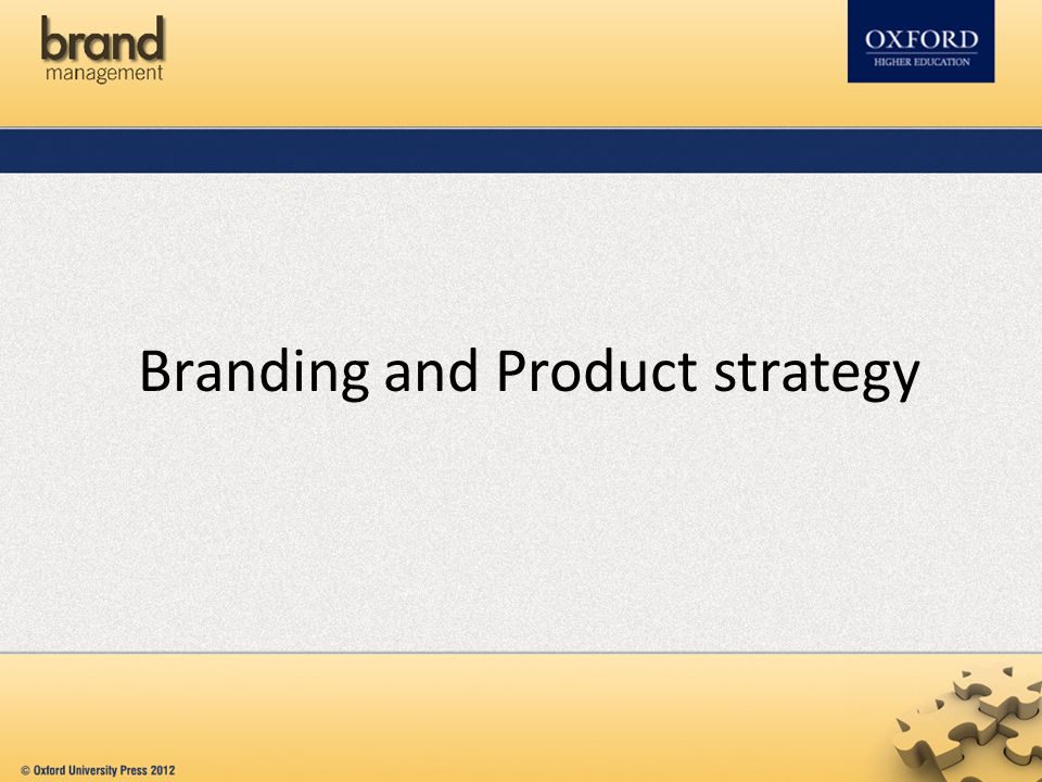 Branding and Product strategy