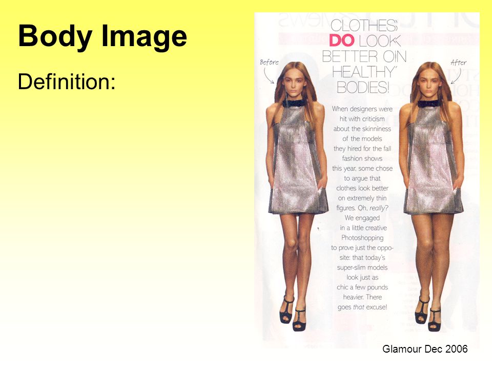 Body Image Definition: Glamour Dec 2006