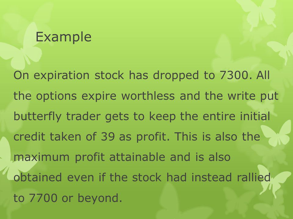 Example On expiration stock has dropped to 7300.