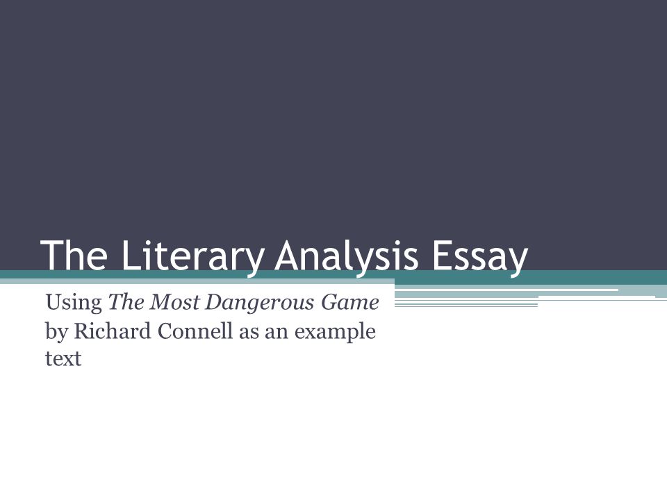 The most dangerous game essay assignment