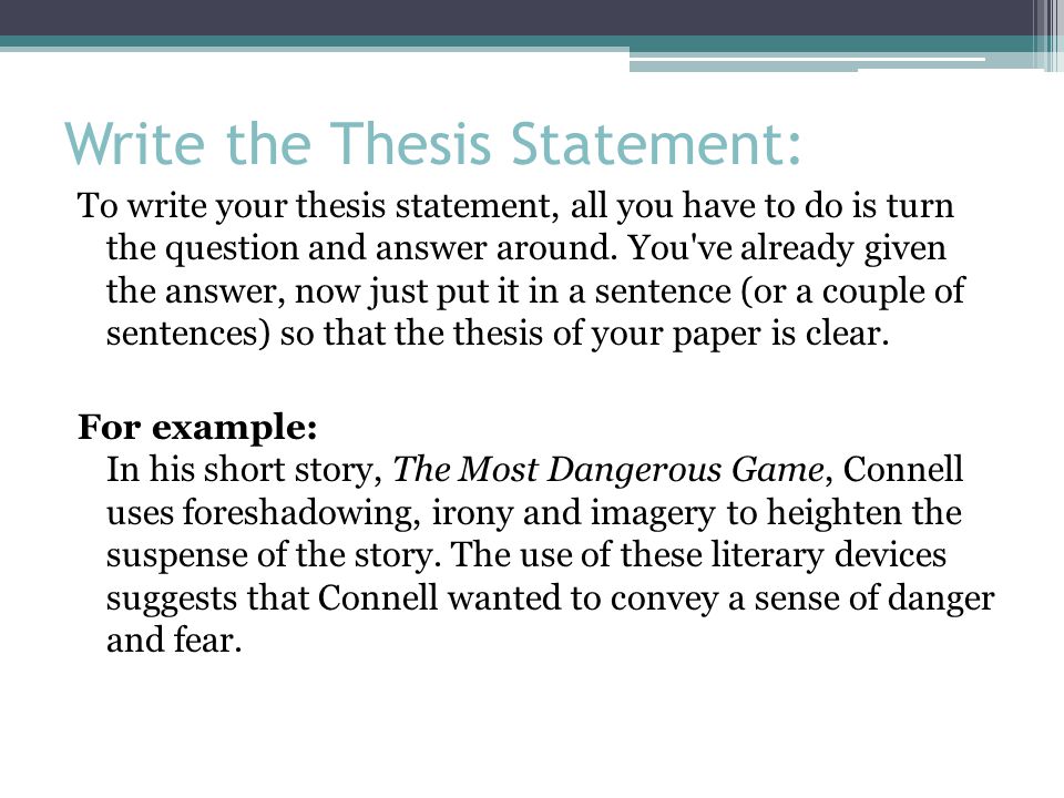 Where To Put A Thesis Statement