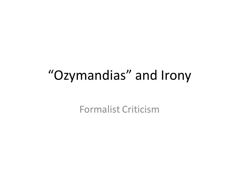 Ozymandias Essay