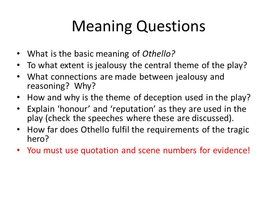 Othello revenge thesis