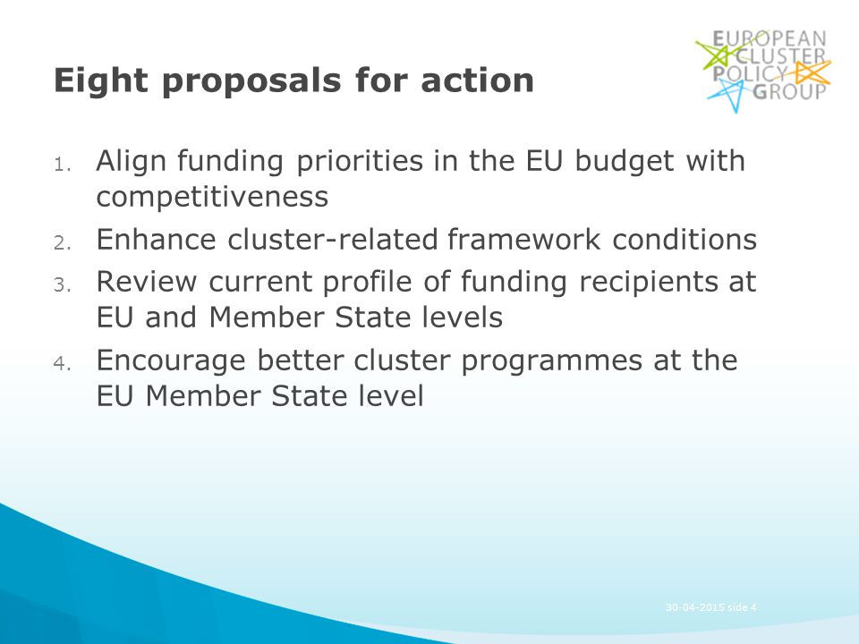 side 4 Eight proposals for action 1.