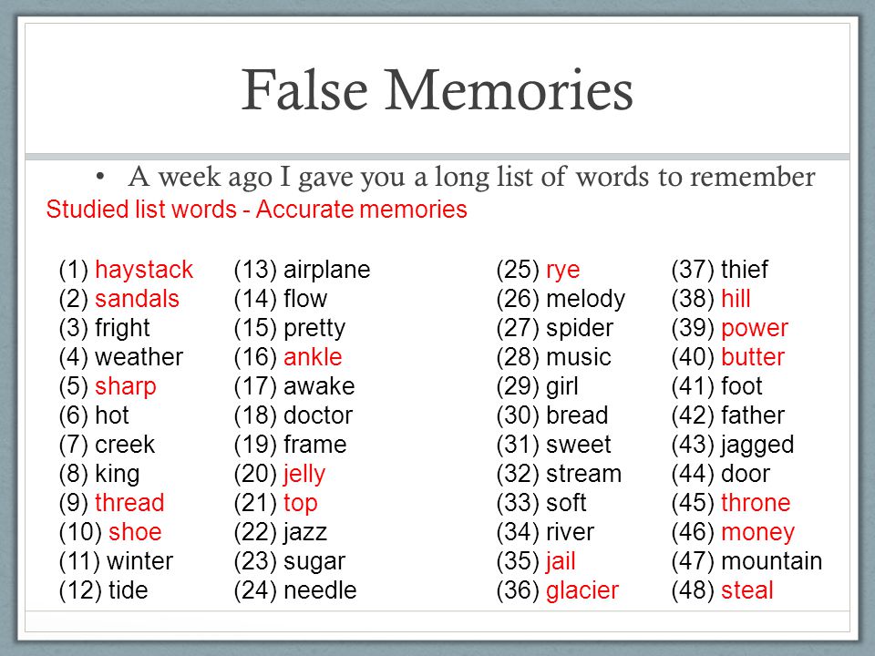 false memory false memory