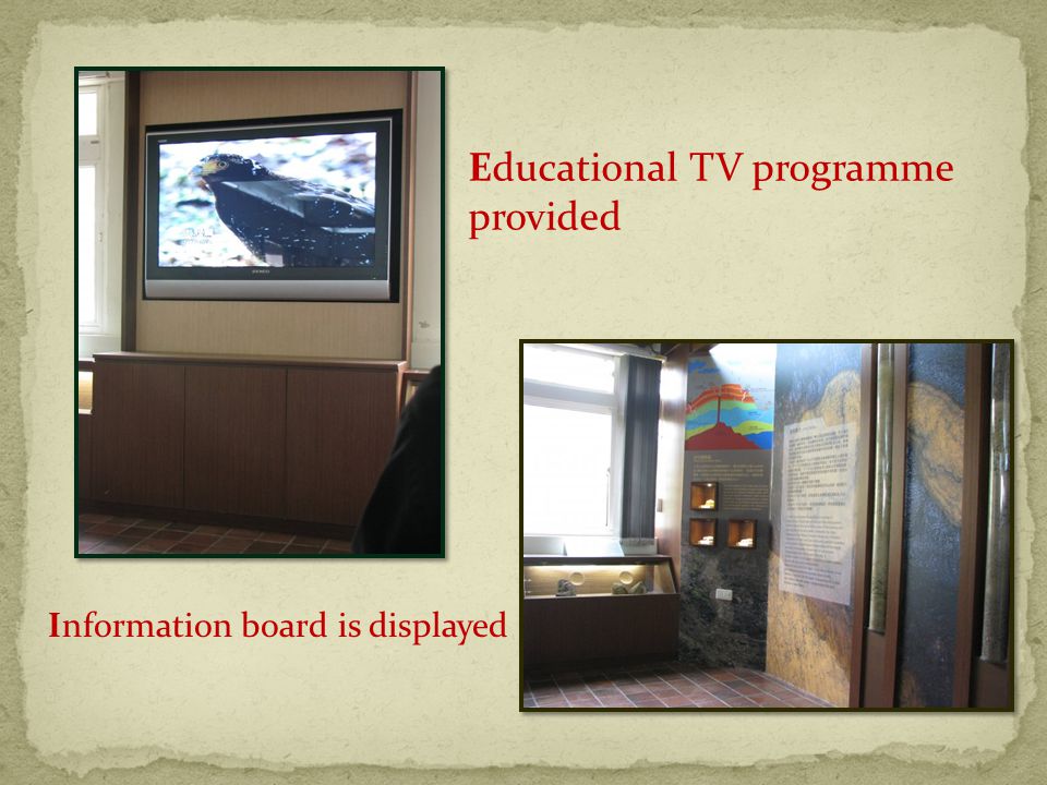 Educational TV programme provided Information board is displayed