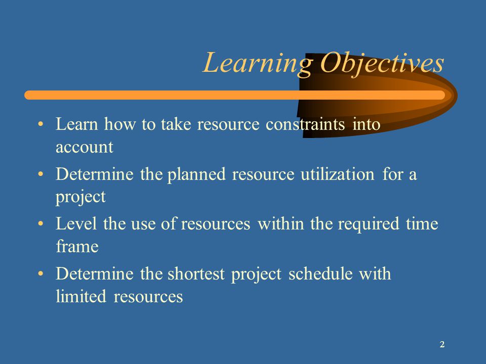 chapter 8 resource considerations 22 learning objectives learn how resource utilization charts based on each activity s latest start time are said to be based