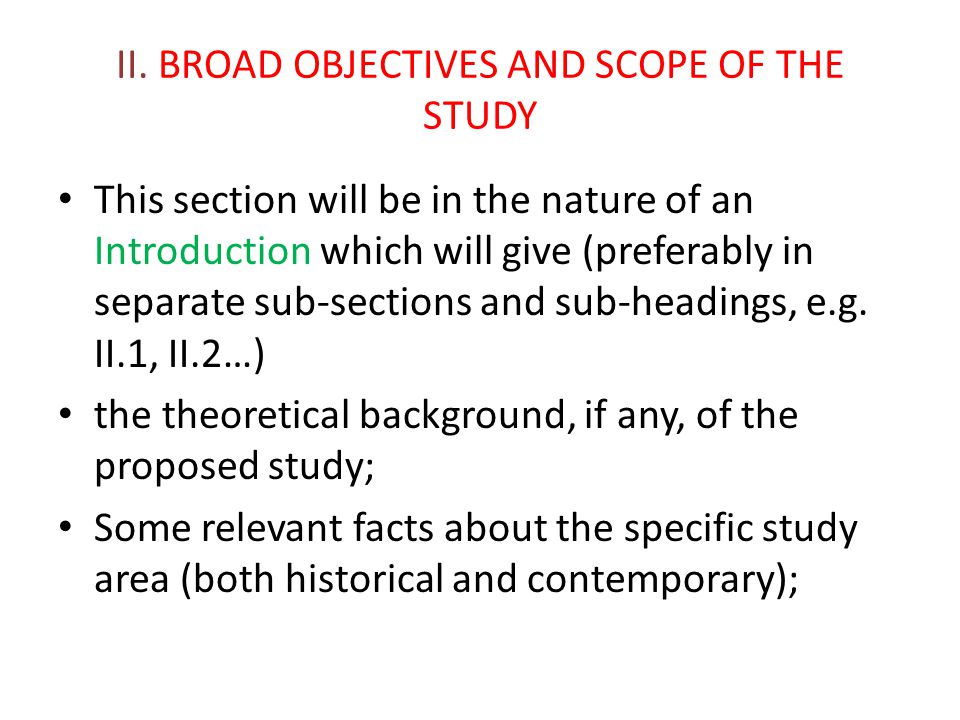 Scope in research proposal