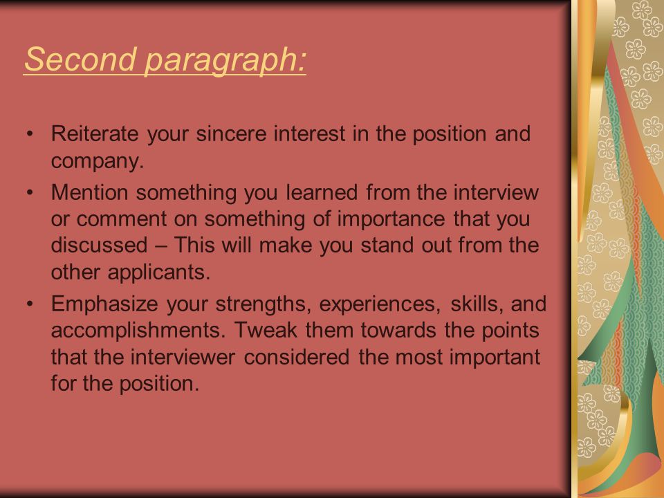what makes you stand out from other applicants