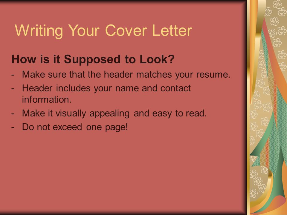 what is a cover letter supposed to look like