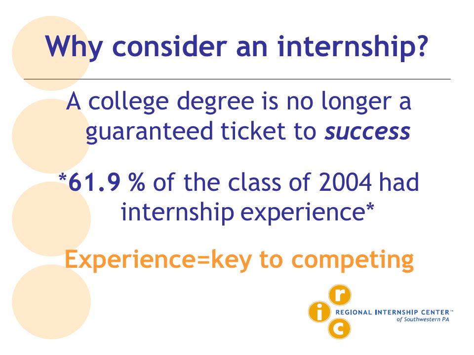 Why consider an internship.