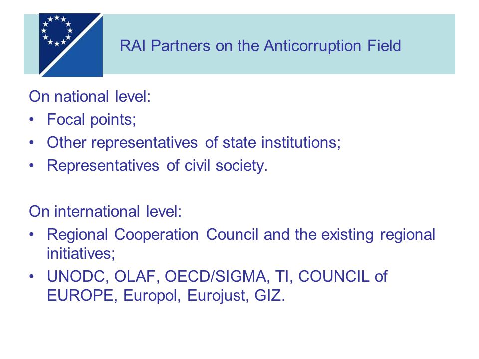 On national level: Focal points; Other representatives of state institutions; Representatives of civil society.