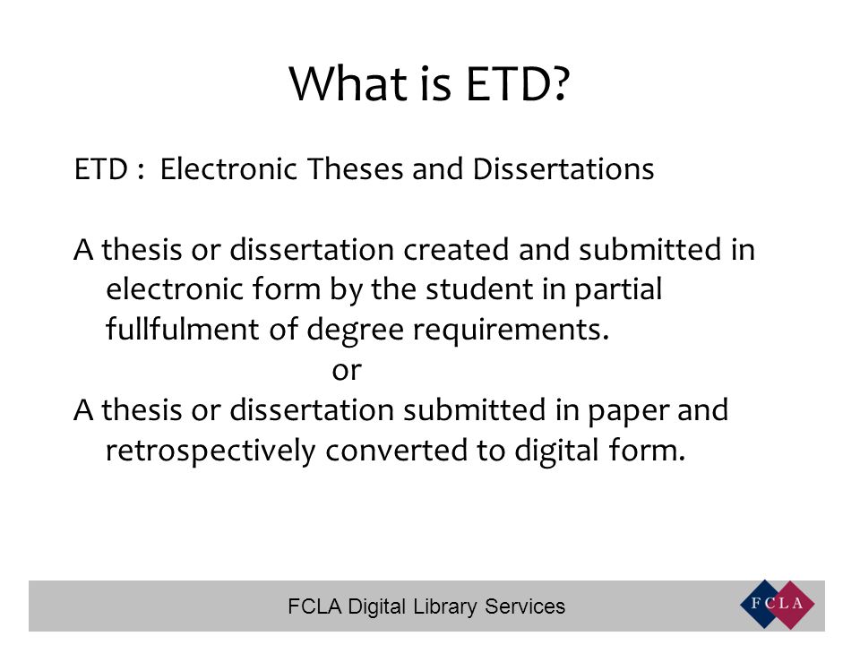 National digital library of theses and dissertations