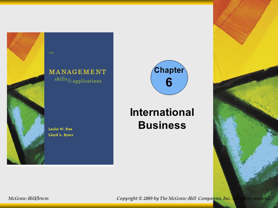 ©2009 The McGraw-Hill Companies, All Rights Reserved ©2009 The McGraw-Hill Companies, All Rights Reserved Chapter 6 International Business McGraw-Hill/Irwin Copyright © 2009 by The McGraw-Hill Companies, Inc.