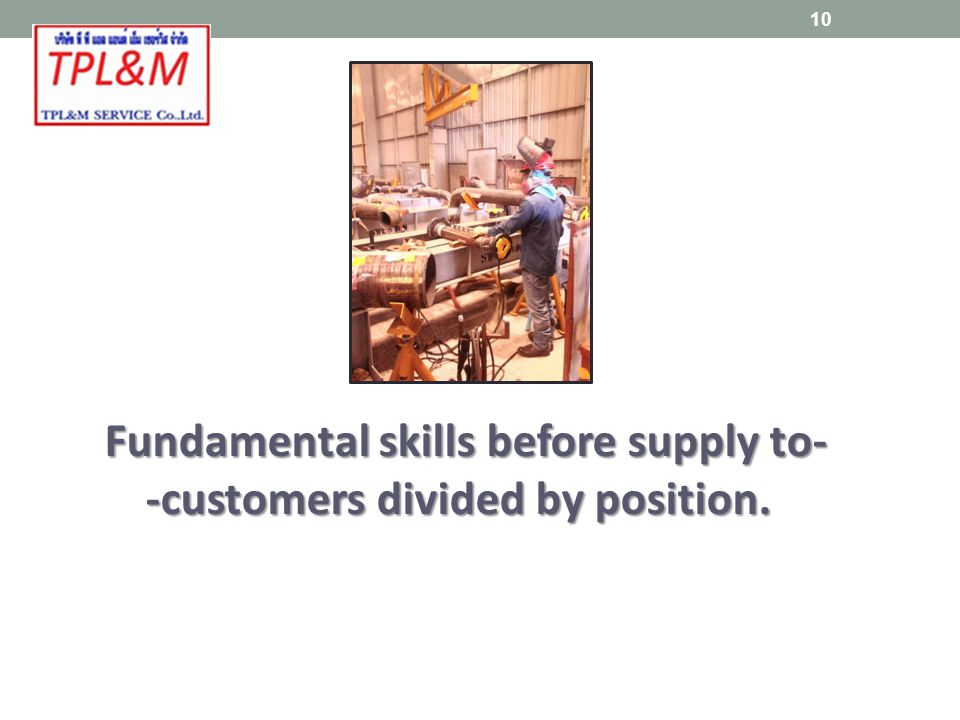 Fundamental skills before supply to- -customers divided by position.