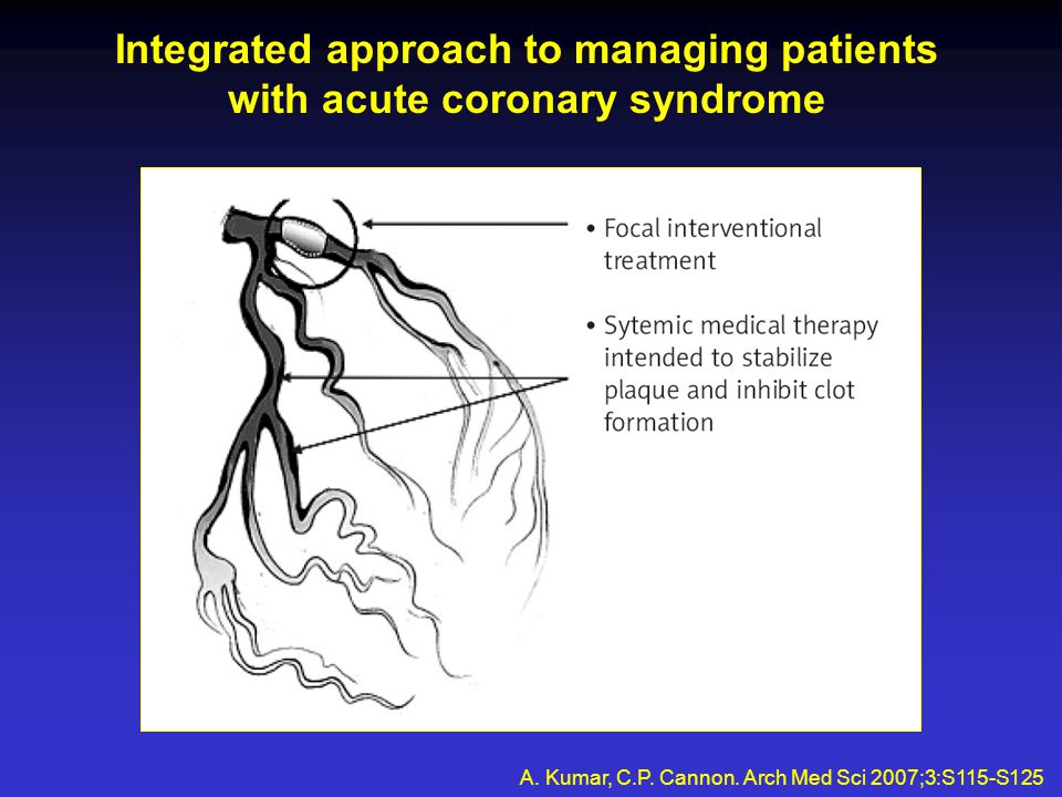 Integrated approach to managing patients with acute coronary syndrome A.