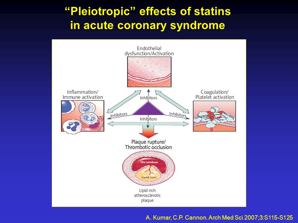 Pleiotropic effects of statins in acute coronary syndrome A.