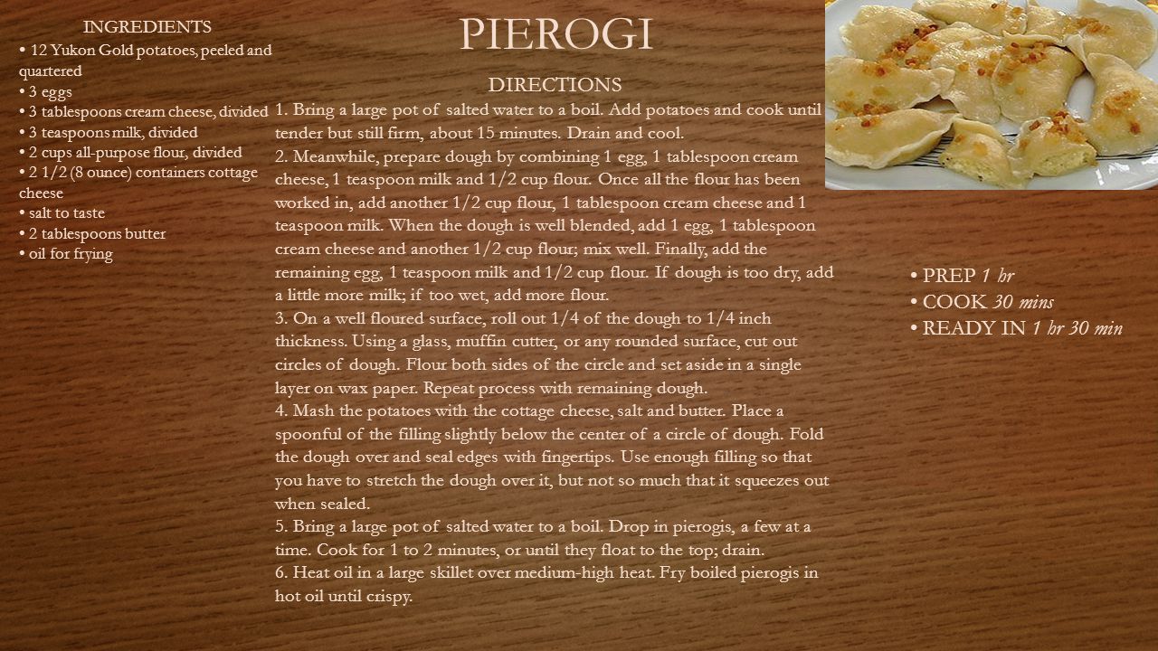PIEROGI PREP 1 hr COOK 30 mins READY IN 1 hr 30 min INGREDIENTS 12 Yukon Gold potatoes, peeled and quartered 3 eggs 3 tablespoons cream cheese, divided 3 teaspoons milk, divided 2 cups all-purpose flour, divided 2 1/2 (8 ounce) containers cottage cheese salt to taste 2 tablespoons butter oil for frying DIRECTIONS 1.