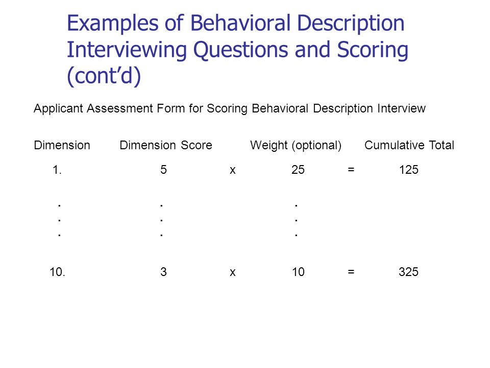 applicant assessment form
