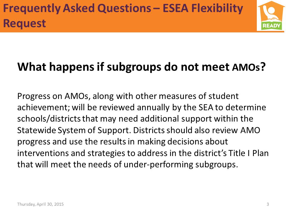 What happens if subgroups do not meet AMOs .