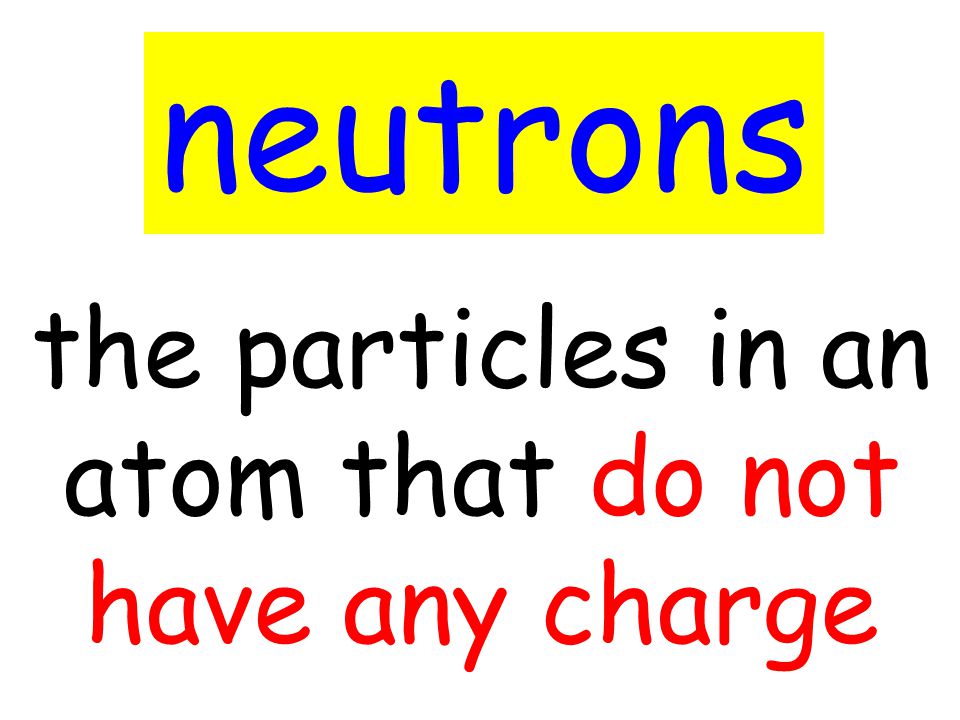 the particles in an atom that do not have any charge neutrons