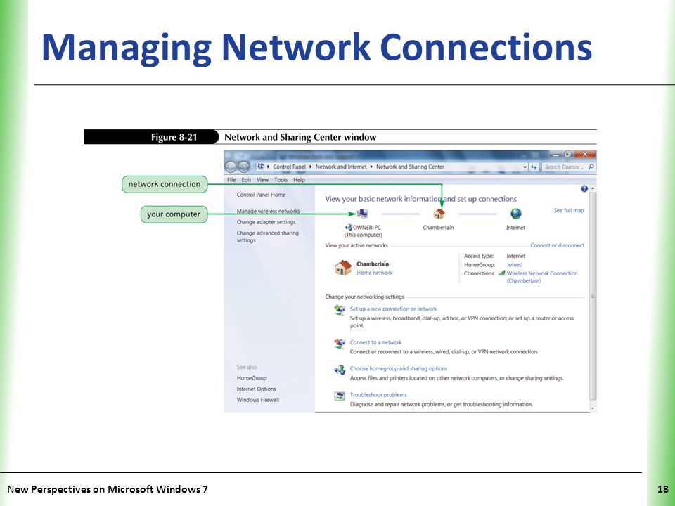 XP Managing Network Connections New Perspectives on Microsoft Windows 718
