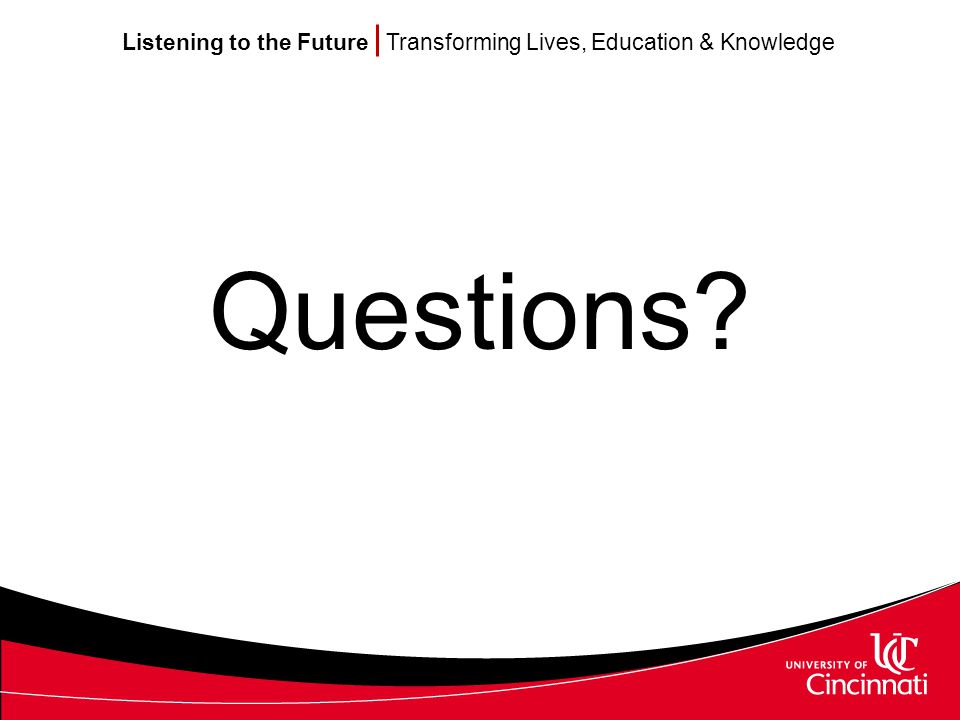 Listening to the Future Transforming Lives, Education & Knowledge Questions