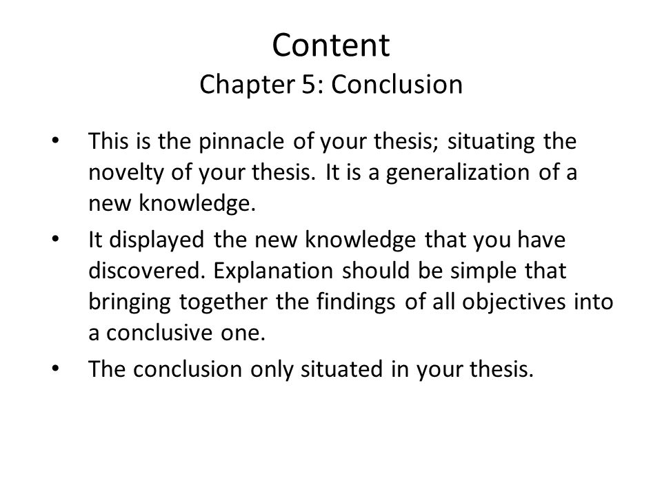 Dissertation chapter 5 conclusion