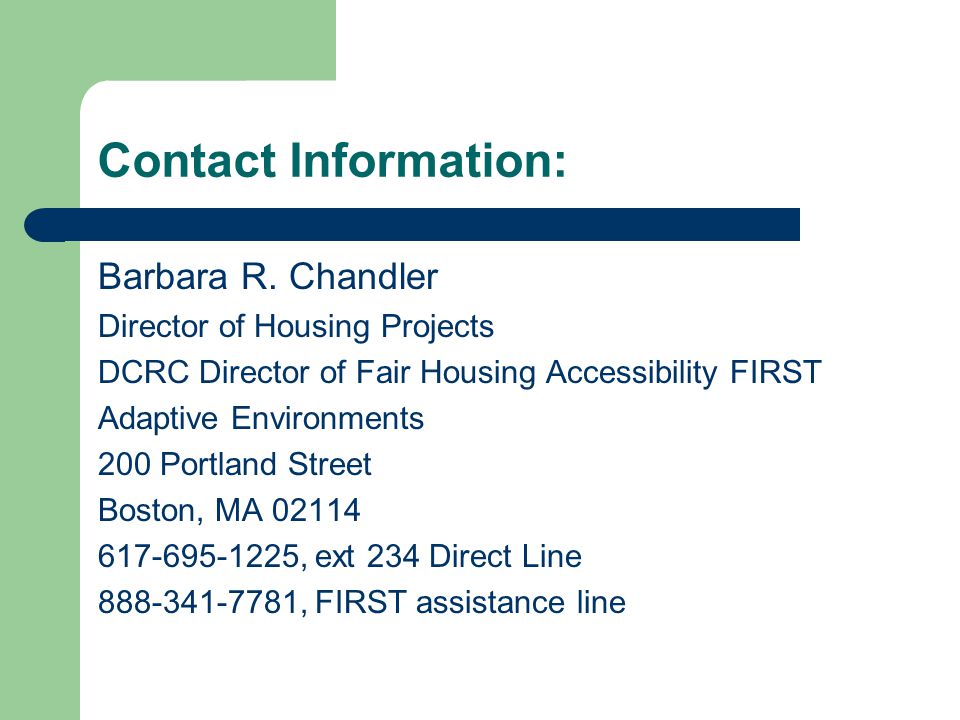Contact Information: Barbara R.